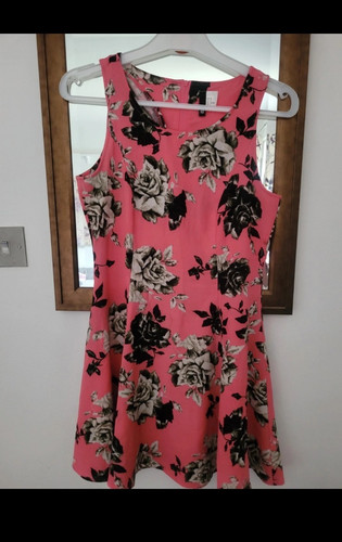 Pink black grey floral - black,