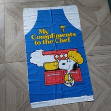True Vintage Peanuts Snoopy And Woodstock Apron Panel 1980s MY COMPLIMENTS...