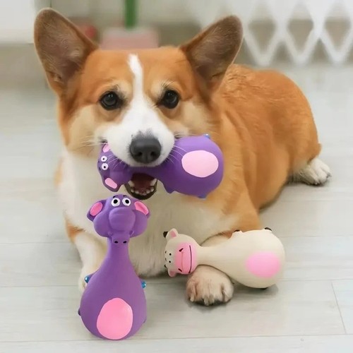 Soft rubber squeaky dog - soft,