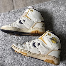Vintage Converse NBA Lakers Basketball Sneakers Shoes 1980's Size UK 9 