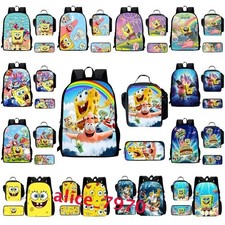 Spongebob Squarepants Backpack School Insulated Lunch Bag Rucksack Pencil Case