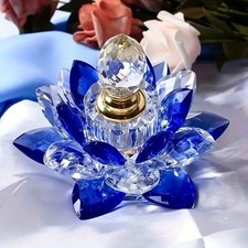 1pc Elegant for Lotus-Shaped Glass Perfume Bottle - Crystal Clear Decorative