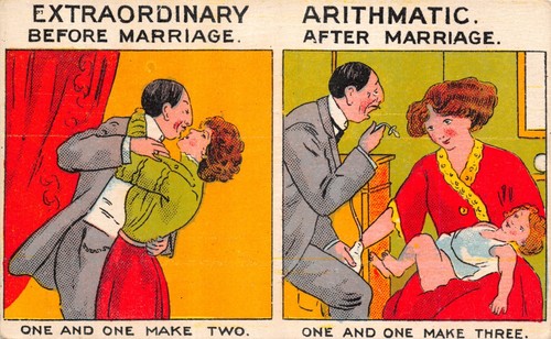 Old comic postcard - , courting