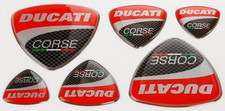 Ducati Corse Carbon Design 3d Gel Decals Stickers Set Of 6 1st Class Post New