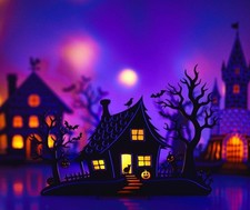 Halloween Tealight House 3D