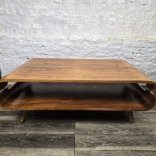 Beautiful Large Mid Century Open Style Curved Coffee Table 114cm L