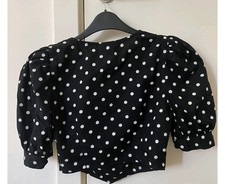 Topshop Polka Dot Blouse crop