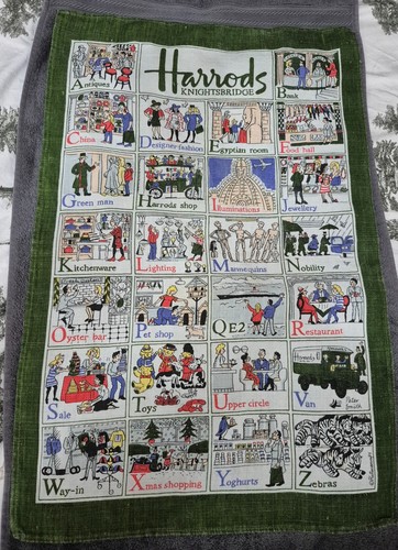 Vintage harrods tea towel - harrods,