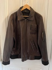 NIGEL CABOURN UTILITY BROWN LEATHER  JACKET  X  DESIGNERS AT DEBENHAMS SIZE L.