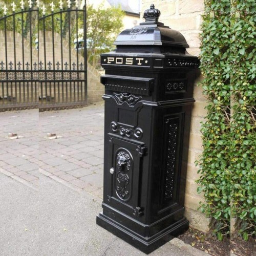 Aluminium mail box black - mail,