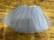Girls Next Tutu Pull On Blue Skirt Silver Elasticated Waist 5-6 Years Tulle