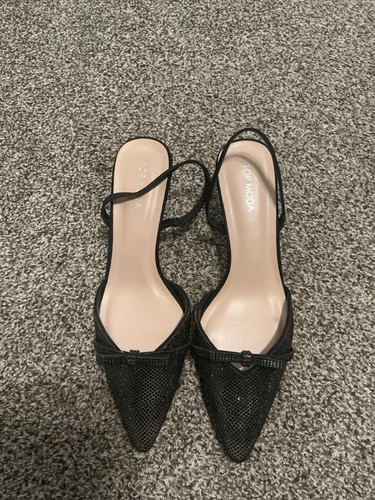 Black glitter pointed toe - black,