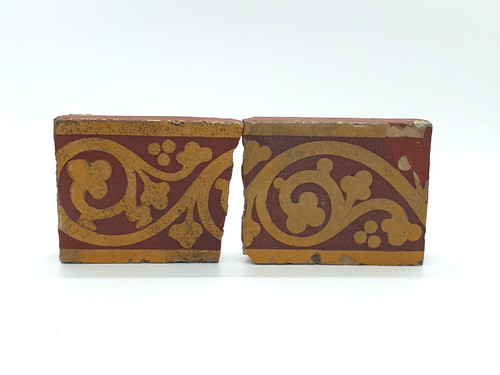 Broken victorian red encaustic - broken,
