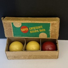 Super Crystalate Vintage Billiard Balls Made in England X Set Of 3
