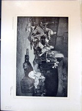 Antique Print Prisoner Trapped Trunk Men Table John Lomax 1903 Art Journal 20th