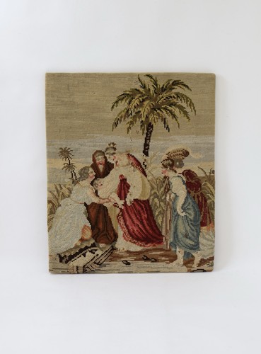 Woolwork tapestry antique 1855 - antique,