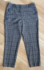 Ladies TU black brown check work smart trousers straight leg size 14S