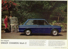 Singer Chamois Mk2 Saloon 1965-1967 UK Market Single Sheet Brochure Hillman Imp