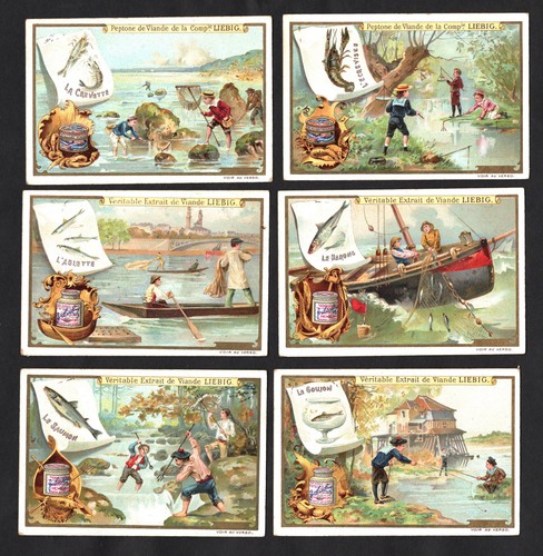 Fishing angling liebig cards - angling,