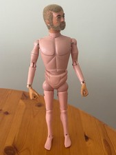 70's Vintage Palitoy Action Man Eagle Eyes - Blond Flock Hair w Gripping Hands