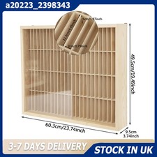 100 Grids Wooden CD/DVD Game Book Storage Rack Wall Mounted Display Stand Unit