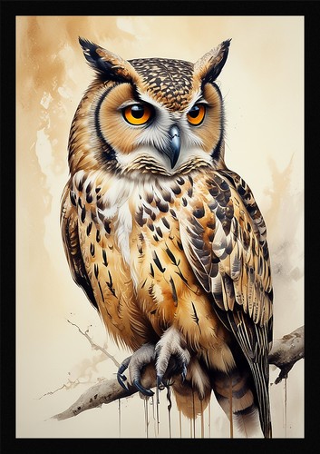 Intimate owl framed wall art - owl,
