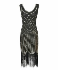 Great Gatsby Costume 1920's Cocktail Party Sequin Fringe Flapper Dress