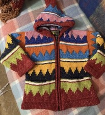 Girls 3-5 Wool Cotton Pixy Sweater Pachamama Style Zip Hoody Cardigan Jacket