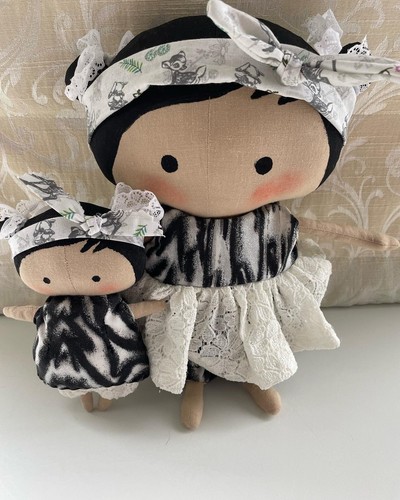 Tilda fabric doll and - fabric, mini