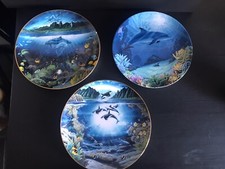 Set Of 3 Dolphin / Underwater Paradise Plates 20cm