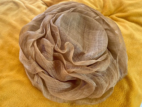 Straw colour net mesh wedding - straw,