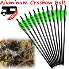 12pcs Aluminum Arrows 18-20inch Crossbow Bolts Hunting Archery Half Moon Nock UK