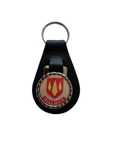 Black leather keyring - black,