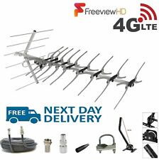 Freeview TV Aerial Full 48 Install Kit 5G Outdoor & Indoor Digi HD 4k signals