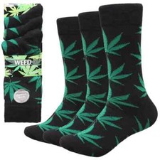 12 Pairs Mens Weed Leaf Print