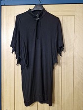 Necessary Evil Black Bat Wing Dress Size Xl 14-16  Goth Halloween Whitby
