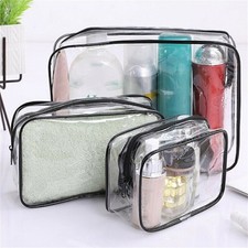 3X Transparent Travel Bag Set