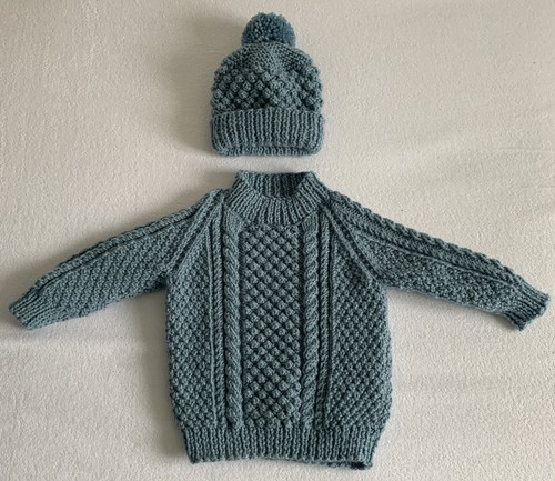 Hand knitted aran jumper - jumper, &
