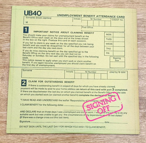 Ub40 signing off - signing, 1980