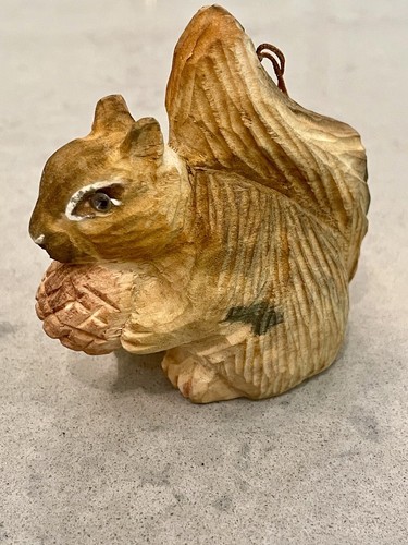 Vintage squirrel hand carved - squirrel,