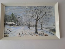 V Beautiful Snow Scene Oil Painting