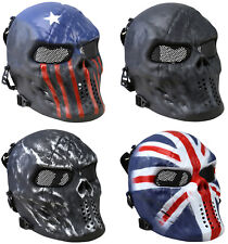 Airsoft Full Face Mesh Mask Skull Tactical Gear Face Protection Adjustable BB