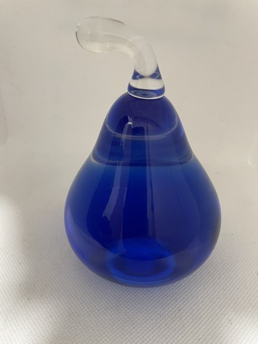 Blue pear art glass - blue,