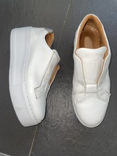 Russell & Bromley Park Up white Flatform Laceless Sneaker  UK 5