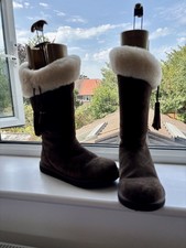 UGG Plumdale W 1894 Suede and Sheepskin Boots, Chestnut, UK6.5RRP £205)