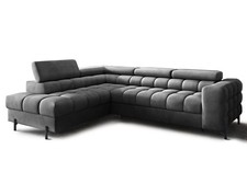 Modern Corner Sofa Bed with Storage Springs Adjustable Headrests FERUCCE