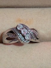 Hallmarked Sterling Silver And Diamond Twist Statement Ring