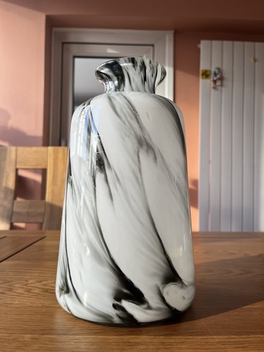 Glass hand blown flower vase - hand,