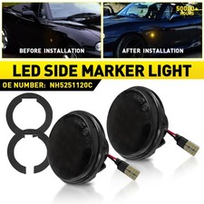 2x Smoked Lens Amber LED Side Indicator Repeater Light For Mazda MX5 MK1 MK2 MK3