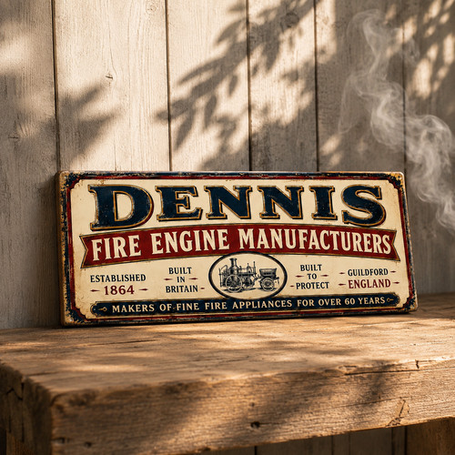Dennis fire engine - engine, sign